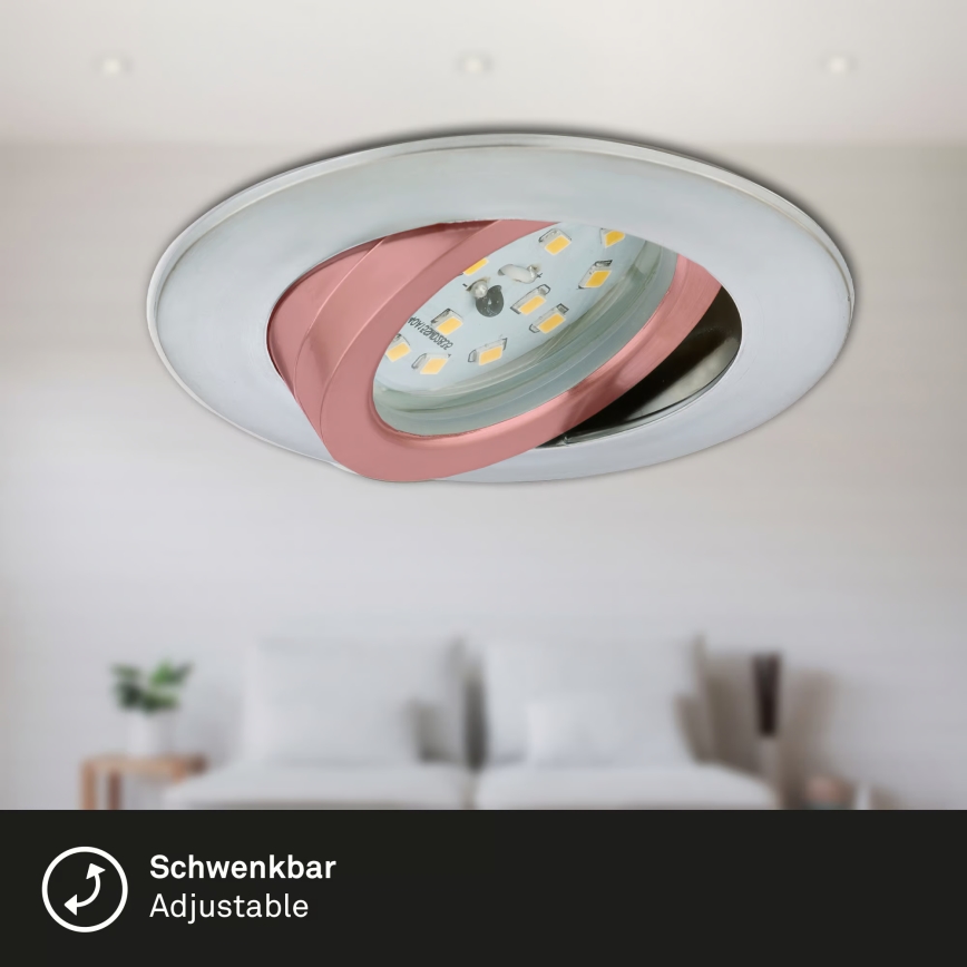 Briloner 7296-039 - 3er-Set dimmbare LED-Einbauleuchten für Badezimmer LED/6,5W/230V 3000K IP23 matt-chrom