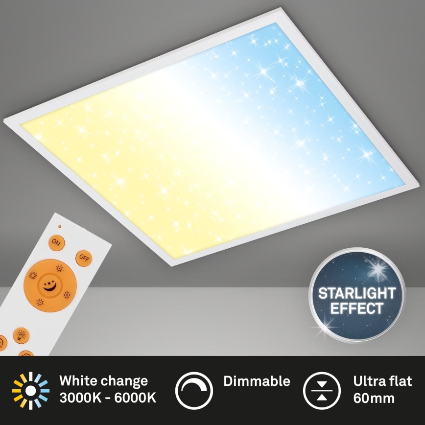 Briloner 7303-016 - Dimmbare LED-Deckenleuchte STARRY SKY LED/36W/230V 3000-6000K + Fernbedienung