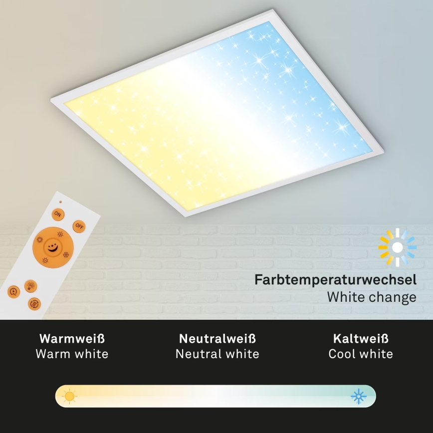 Briloner 7303-016 - Dimmbare LED-Deckenleuchte STARRY SKY LED/36W/230V 3000-6000K + Fernbedienung