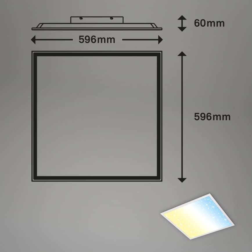 Briloner 7303-016 - Dimmbare LED-Deckenleuchte STARRY SKY LED/36W/230V 3000-6000K + Fernbedienung