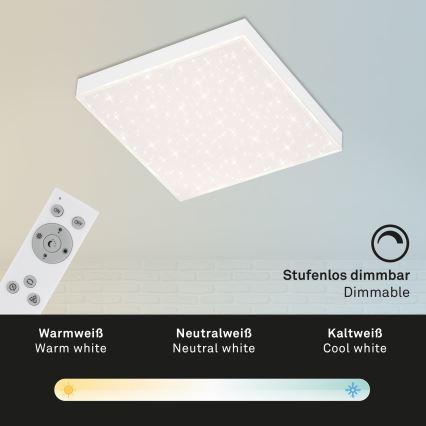 Briloner 7381-016 - Dimmbare LED-Deckenleuchte STARRY SKY LED/15W/230V 3000-6500K + Fernbedienung