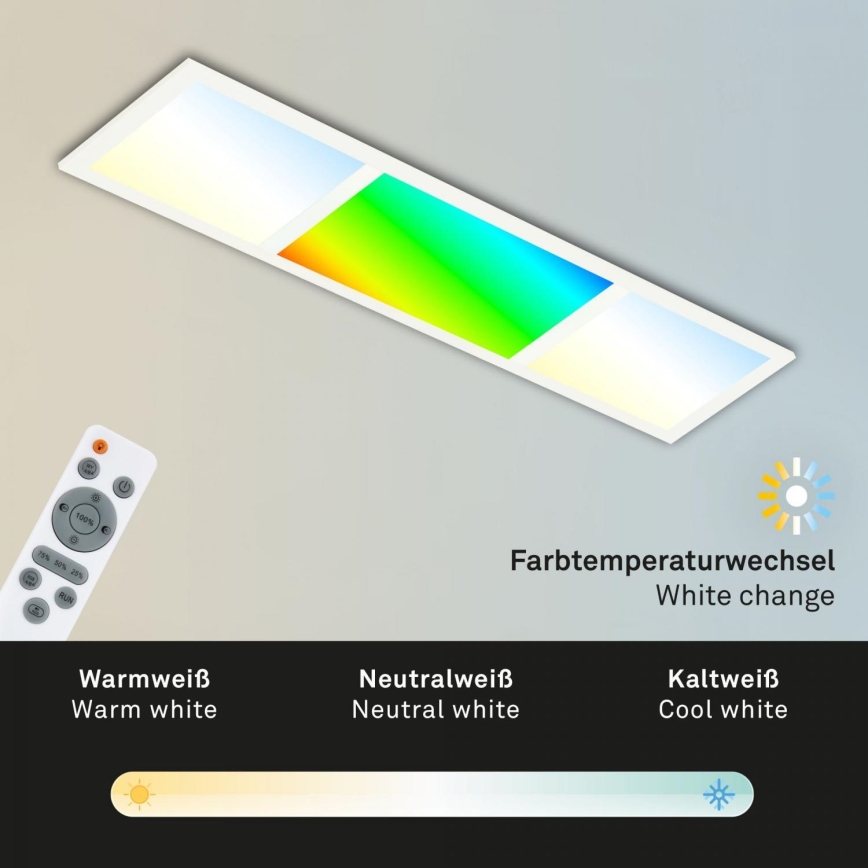 Briloner 7388-016 - Dimmbare RGBW-Deckenleuchte LED/24W/230V + FB