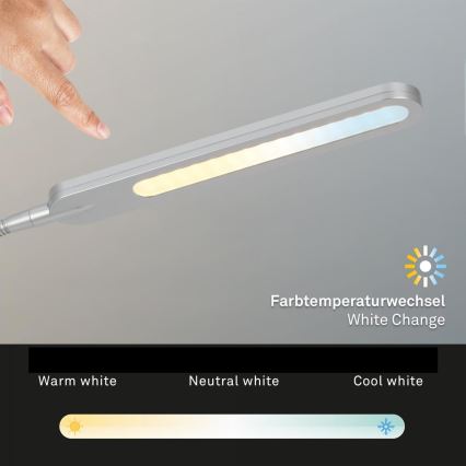Briloner 7389-014 - Dimmbare, flexible LED-Tischleuchte mit Touch-Funktion SERVO LED/8W/230V 3000/4000/6500K