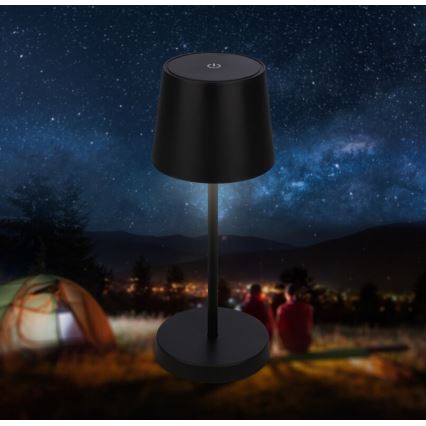 Briloner 7423015 - Dimmbare, aufladbare LED-Outdoor-Tischleuchte LED/2,6W/5V IP44 2000 mAh schwarz
