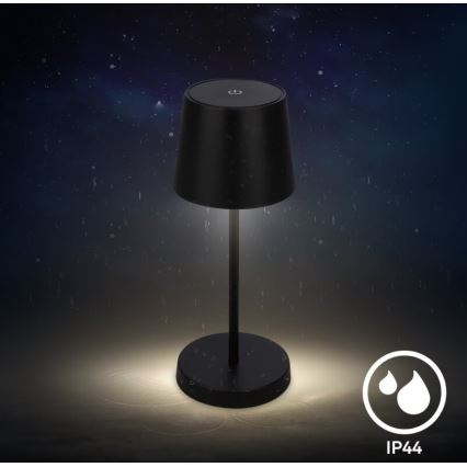 Briloner 7423015 - Dimmbare, aufladbare LED-Outdoor-Tischleuchte LED/2,6W/5V IP44 2000 mAh schwarz