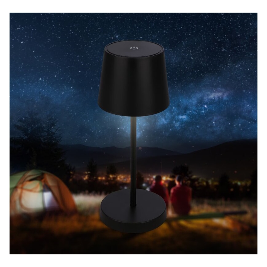 Briloner 7423015 - LED dimmbare wiederaufladbare Außen-Tischlampe LED/2,6W/5V IP44 2000 mAh schwarz