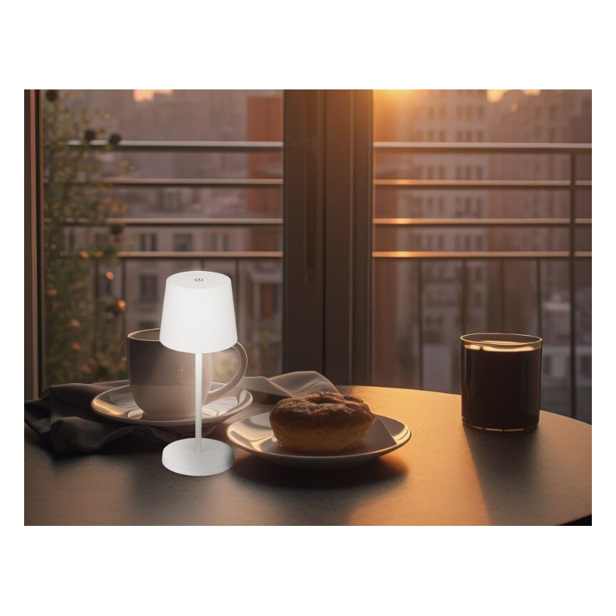 Briloner 7423016 - LED dimmbare wiederaufladbare Außen-Tischlampe LED/2,6W/5V 2000mAh IP44 weiß