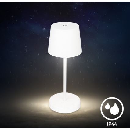 Briloner 7423016 - LED dimmbare wiederaufladbare Außen-Tischlampe LED/2,6W/5V 2000mAh IP44 weiß