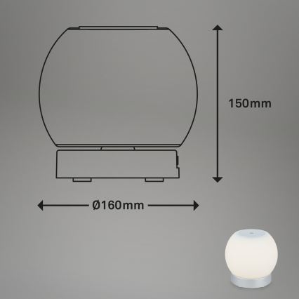 Briloner 7439-014 - Dimmbare aufladbare LED-Außenleuchte LED/3W/5V IP44