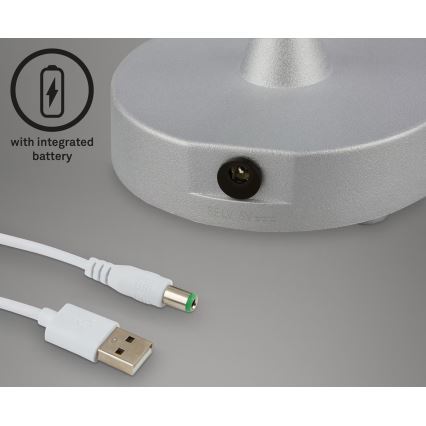 Briloner 7445-014 - Dimmbare, aufladbare LED-Outdoor-Tischleuchte LED/3W/5V IP44 2000 mAh