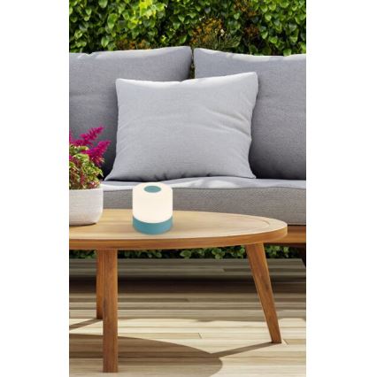 Briloner 7461010 - Dimmbare, aufladbare LED-Outdoor-Tischleuchte LED/2W/5V IP44 1200 mAh blau