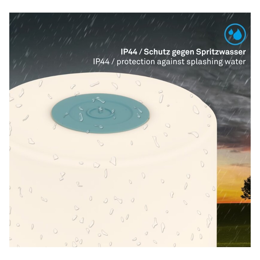 Briloner 7461010 - Dimmbare, aufladbare LED-Outdoor-Tischleuchte LED/2W/5V IP44 1200 mAh blau