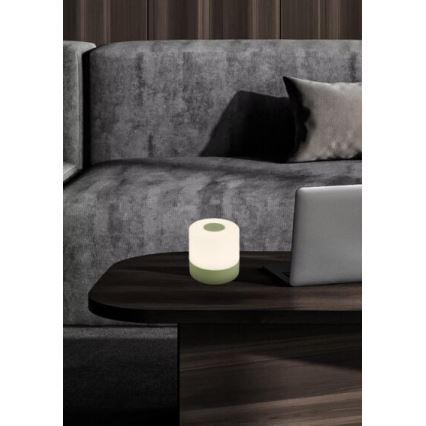 Briloner 7461019 - Dimmbare, aufladbare LED-Outdoor-Tischleuchte LED/2W/5V IP44 1200 mAh grün