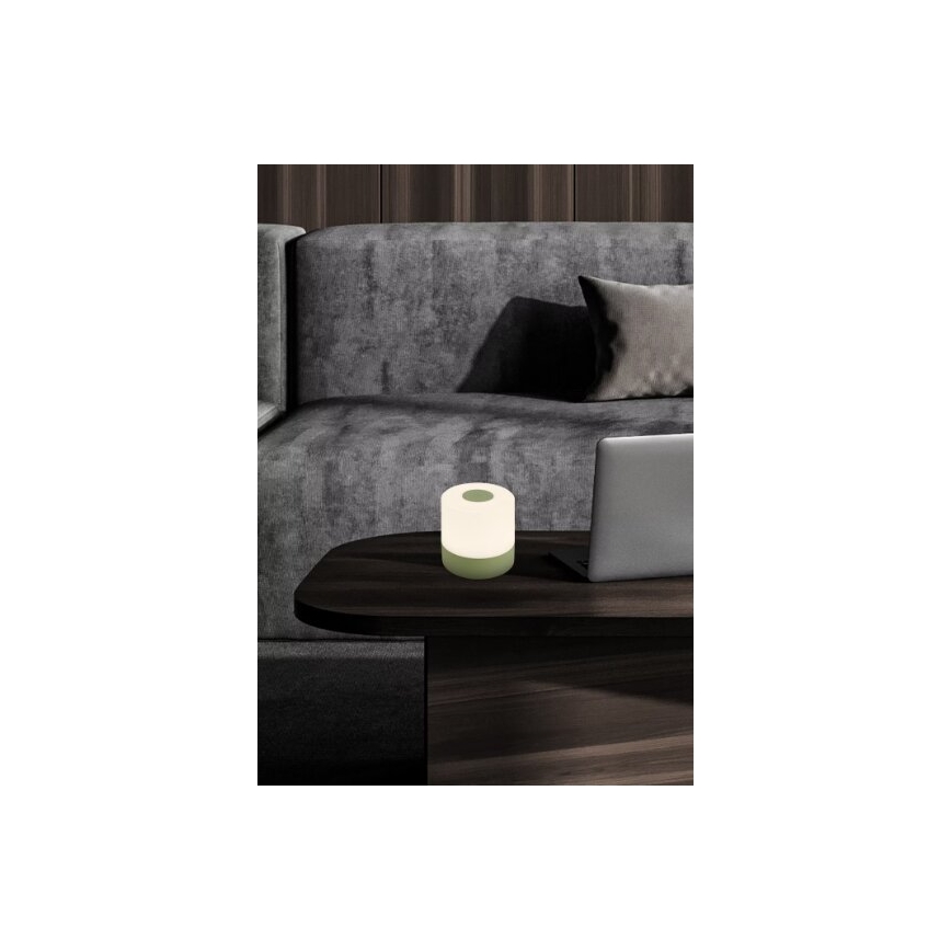 Briloner 7461019 - Dimmbare, aufladbare LED-Outdoor-Tischleuchte LED/2W/5V IP44 1200 mAh grün