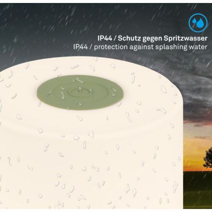 Briloner 7461019 - Dimmbare, aufladbare LED-Outdoor-Tischleuchte LED/2W/5V IP44 1200 mAh grün
