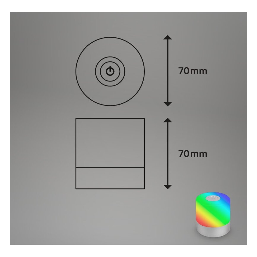 Briloner 7462014 - LED RGB wiederaufladbare Außen-Tischleuchte LED/1,5W/5V IP44 1200 mAh mattchrom