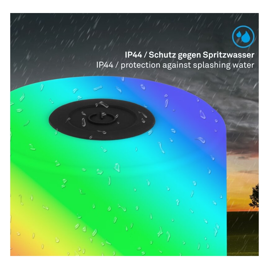 Briloner 7462015 - LED RGB wiederaufladbare Außen-Tischleuchte LED/1,5W/5V IP44 1200 mAh schwarz
