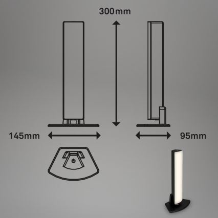 Briloner 7474-015 - LED dimmbare, berührungsaktivierte, wiederaufladbare Outdoor-Tischlampe 2in1 LED/7W/5V 2x2200 mAh USB 3000K IP44 schwarz
