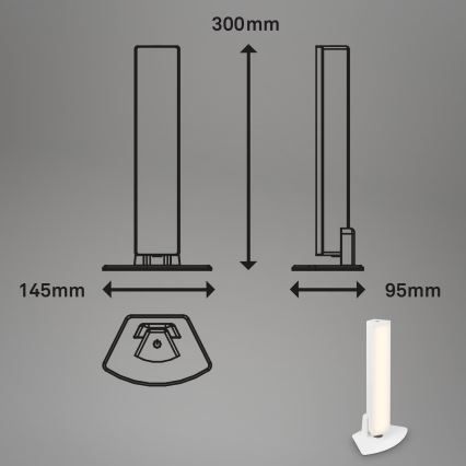 Briloner 7474-016 - LED dimmbare, berührungsaktivierte, wiederaufladbare Außen-Tischlampe 2in1 LED/7W/5V 2x2200 mAh USB 3000K IP44 weiß