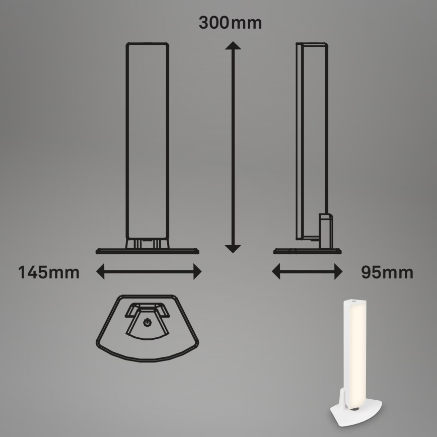 Briloner 7474-016 - LED dimmbare, berührungsaktivierte, wiederaufladbare Außen-Tischlampe 2in1 LED/7W/5V 2x2200 mAh USB 3000K IP44 weiß