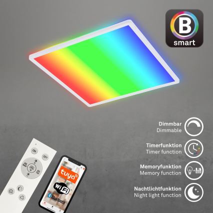 Briloner 7491-016 - LED RGBW dimmbare SMART-Deckenleuchte LED/22W/230V 4000K 42x42 cm Wi-Fi Tuya + Fernbedienung