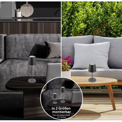 Briloner 7507015 - LED RGB, dimmbar, wiederaufladbare Außen-Tischlampe 2-in-1 LED/2,5W/5V IP44 1200 mAh Anthrazit