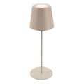 Briloner 7508011 - LED dimmbare wiederaufladbare Außen-Tischlampe 2in1 LED/2,5W/5V IP44 beige
