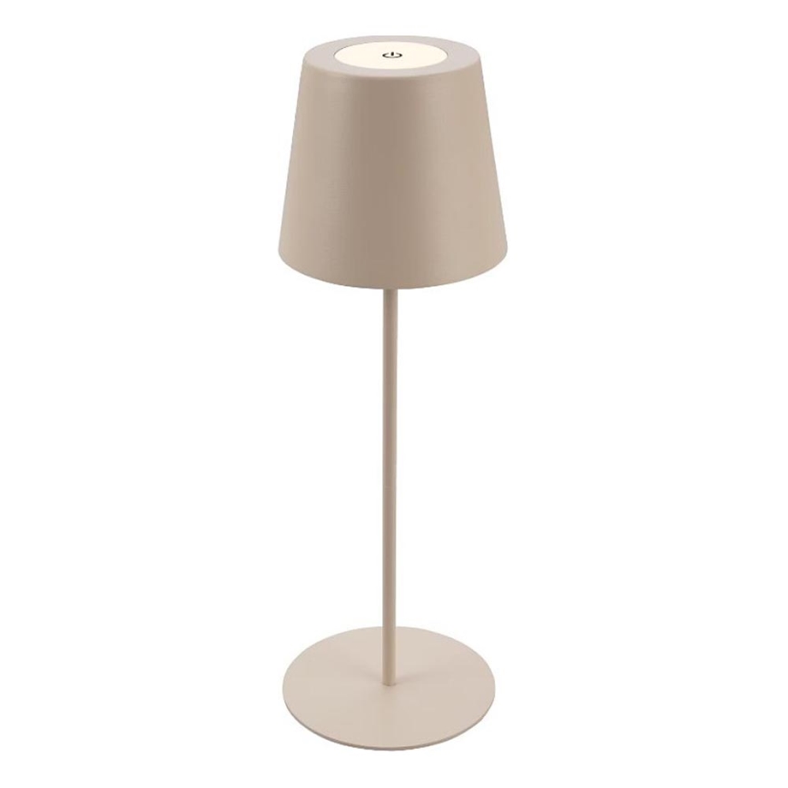 Briloner 7508011 - LED dimmbare wiederaufladbare Außen-Tischlampe 2in1 LED/2,5W/5V IP44 beige