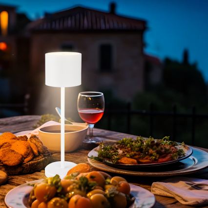 Briloner 7521016 - Dimm- und wiederaufladbare LED-Tischleuchte für den Außenbereich SIGO LED/2,5W/5V IP44 2600 mAh weiß