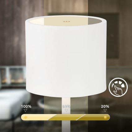 Briloner 7521016 - Dimm- und wiederaufladbare LED-Tischleuchte für den Außenbereich SIGO LED/2,5W/5V IP44 2600 mAh weiß