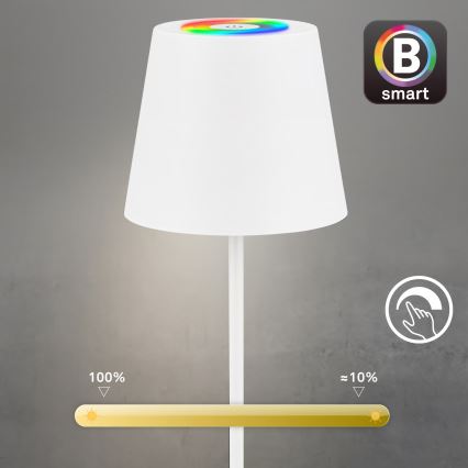 Briloner 7559016 - Dimmbare, wiederaufladbare RGB-LED-Outdoor-Tischleuchte COLORIS LED/3,5W/5V IP44 2000 mAh Wi-Fi Tuya