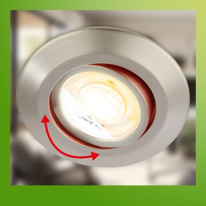 Briloner 7586032 - 3er-Set LED-Bad-Einbauleuchten KLIRA LED/4,9W/230V 2500/3000/4000K IP23 mattchrom