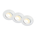 Briloner 7586036 - 3er-Set LED-Badezimmer-Einbauleuchte KLIRA 1xLED/4,9W/230V 2500/3000/4000K IP23 weiß