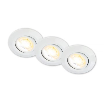 Briloner 7586036 - 3er-Set LED-Badezimmer-Einbauleuchte KLIRA LED/4,9W/230V 2500/3000/4000K IP23 weiß