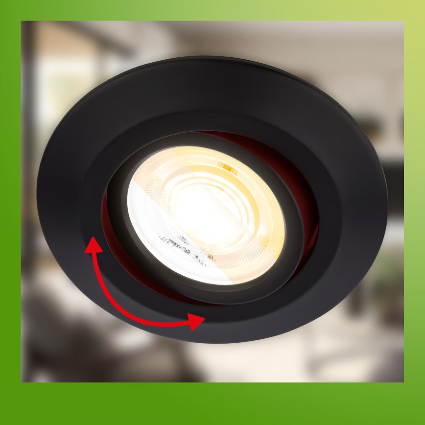 Briloner 7587035 - SET (3 Stück) KLIRA LED-Badezimmer-Einbauleuchte, dimmbar, LED/4,9W/230V, 2500/3000/4000K, IP23, schwarz