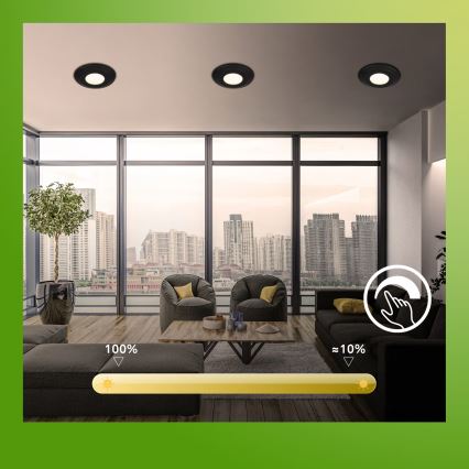 Briloner 7589035 - SET 3x dimmbare LED-Einbauleuchte KLIRA für Badezimmer LED/4,9W/230V 2500/3000/4000K IP44 schwarz