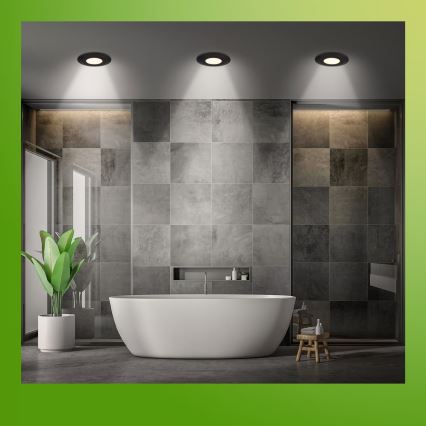 Briloner 7589035 - 3er-Set dimmbare LED-Einbauleuchte KLIRA 1xLED/4,9W/230V 2500/3000/4000K IP44 schwarz