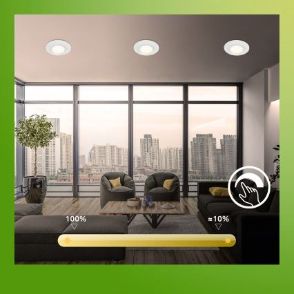 Briloner 7589036 - 3er-Set dimmbare LED-Badezimmer-Einbauleuchten KLIRA LED/4,9W/230V 2500/3000/4000K IP44 weiß