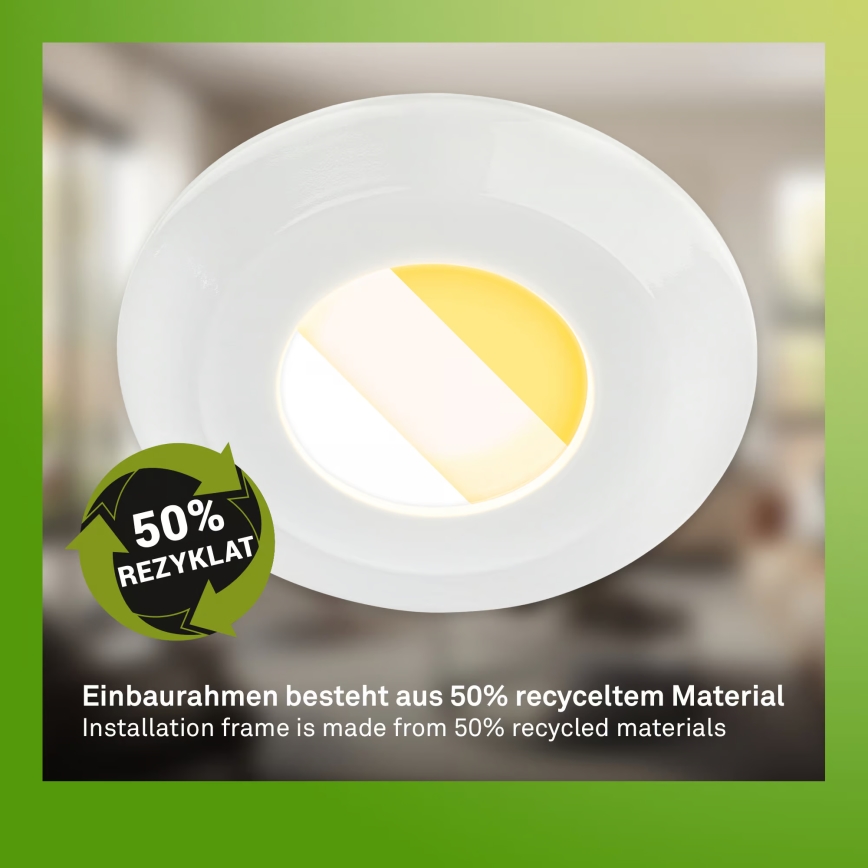 Briloner 7589036 - 3er-Set dimmbare LED-Badezimmer-Einbauleuchten KLIRA LED/4,9W/230V 2500/3000/4000K IP44 weiß