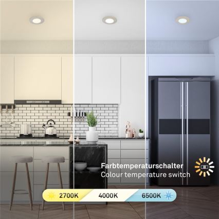 Briloner 7598032 - SET 3x LED-Einbauleuchte für Badezimmer LED/4,9W/230V IP44 2700/4000/6500K matt Chrom