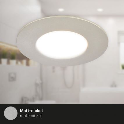 Briloner 7598032 - SET 3x LED-Einbauleuchte für Badezimmer LED/4,9W/230V IP44 2700/4000/6500K matt Chrom