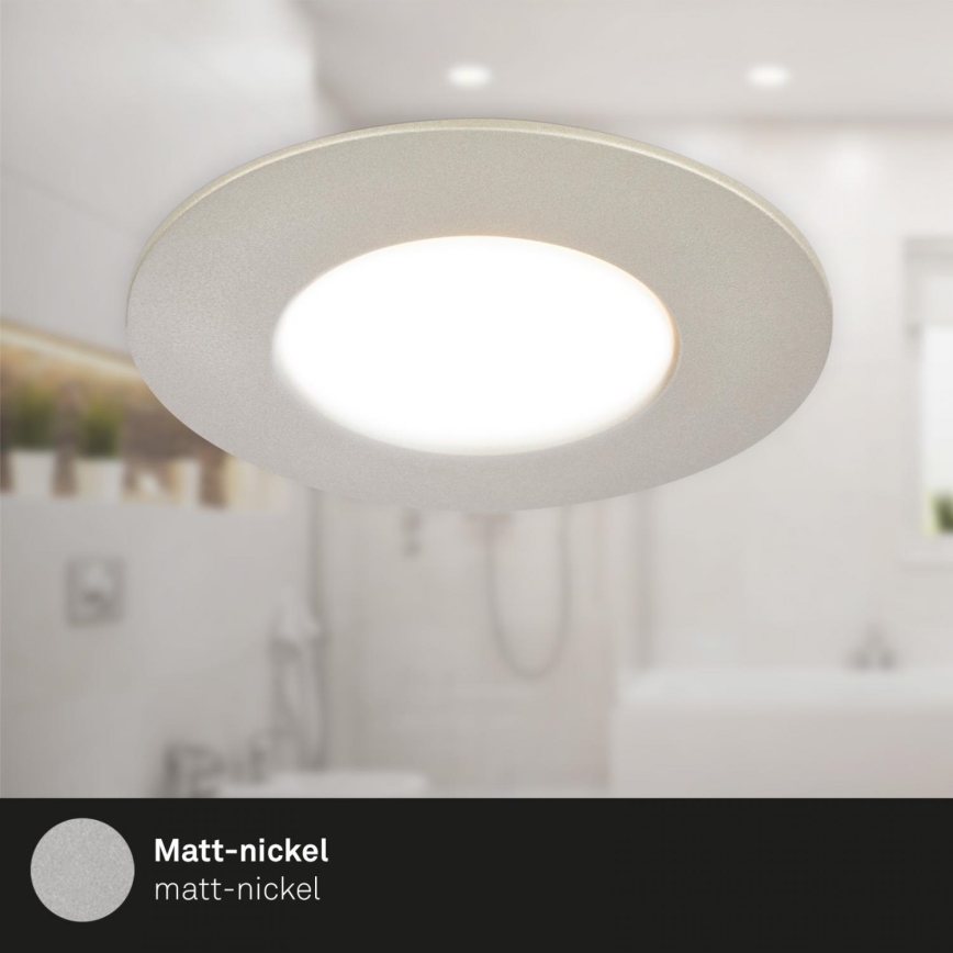 Briloner 7598032 - SET 3x LED-Einbauleuchte für Badezimmer LED/4,9W/230V IP44 2700/4000/6500K matt Chrom