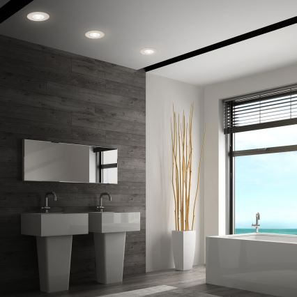 Briloner 7605032 - 3er-LED-Set Badezimmer-Einbauleuchten 3xLED/4,9W/230V IP44 mattchrom