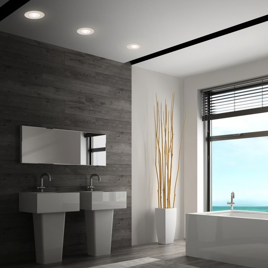 Briloner 7605032 - 3er-LED-Set Badezimmer-Einbauleuchten 3xLED/4,9W/230V IP44 mattchrom