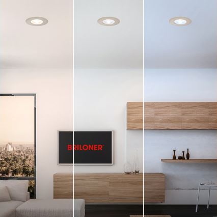 Briloner 7605032 - 3er-LED-Set Badezimmer-Einbauleuchten 3xLED/4,9W/230V IP44 mattchrom