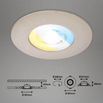 Briloner 7605032 - 3er-LED-Set Badezimmer-Einbauleuchten 3xLED/4,9W/230V IP44 mattchrom