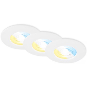 Briloner 7605036 - 3er-Set LED-Bad-Einbauleuchte 3xLED/4,9W/230V IP44 weiß