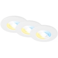 Briloner 7605036 - 3er-Set LED-Einbauleuchten für Badezimmer 3xLED/4,9W/230V 2700/4000/6500K IP44 weiß