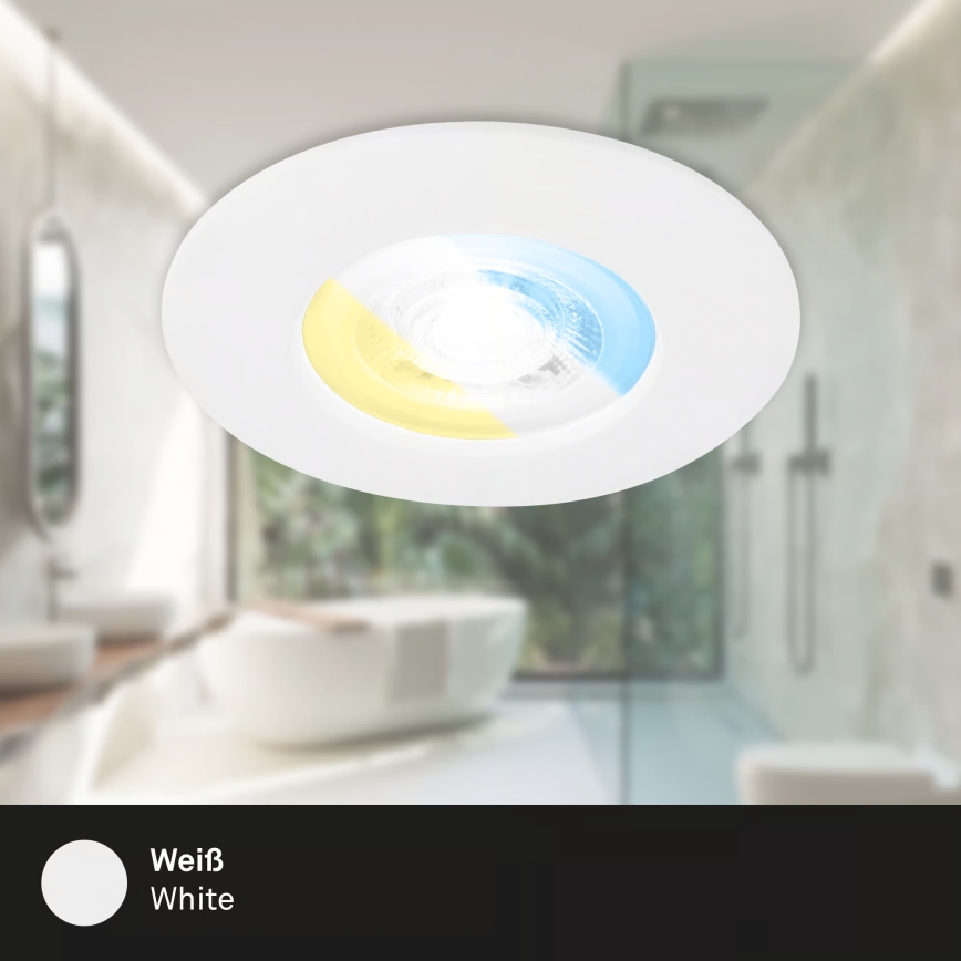 Briloner 7605036 - 3er-Set LED-Bad-Einbauleuchte 3xLED/4,9W/230V IP44 weiß