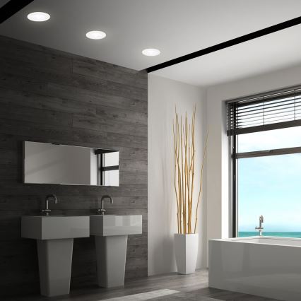 Briloner 7605036 - 3er-Set LED-Einbauleuchten für Badezimmer 3xLED/4,9W/230V 2700/4000/6500K IP44 weiß